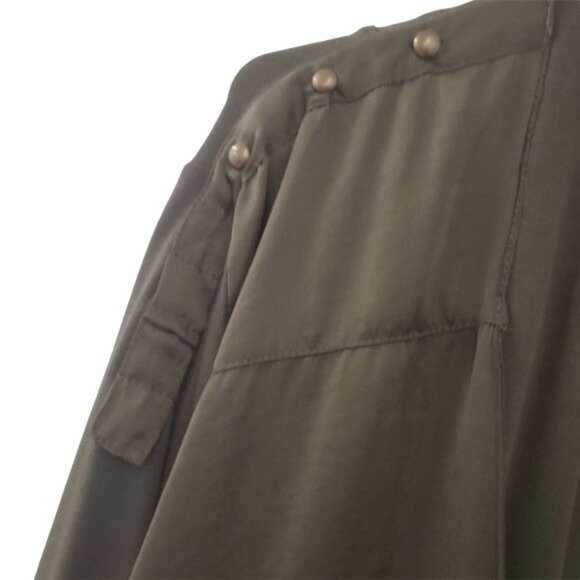 Adam Jacobs Satin Drape Front CoverUp Jacket Top - Picture 3 of 10